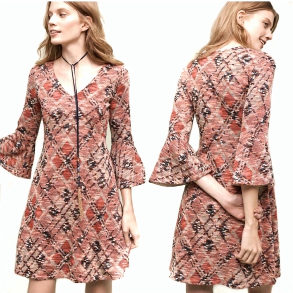 Anthropologie Maeve Erina bell sleeved dress